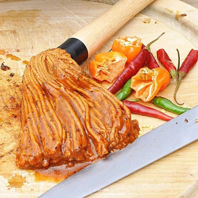 GrillMaster Marinade Brush Set | Cotton Bristles & Wooden Handle