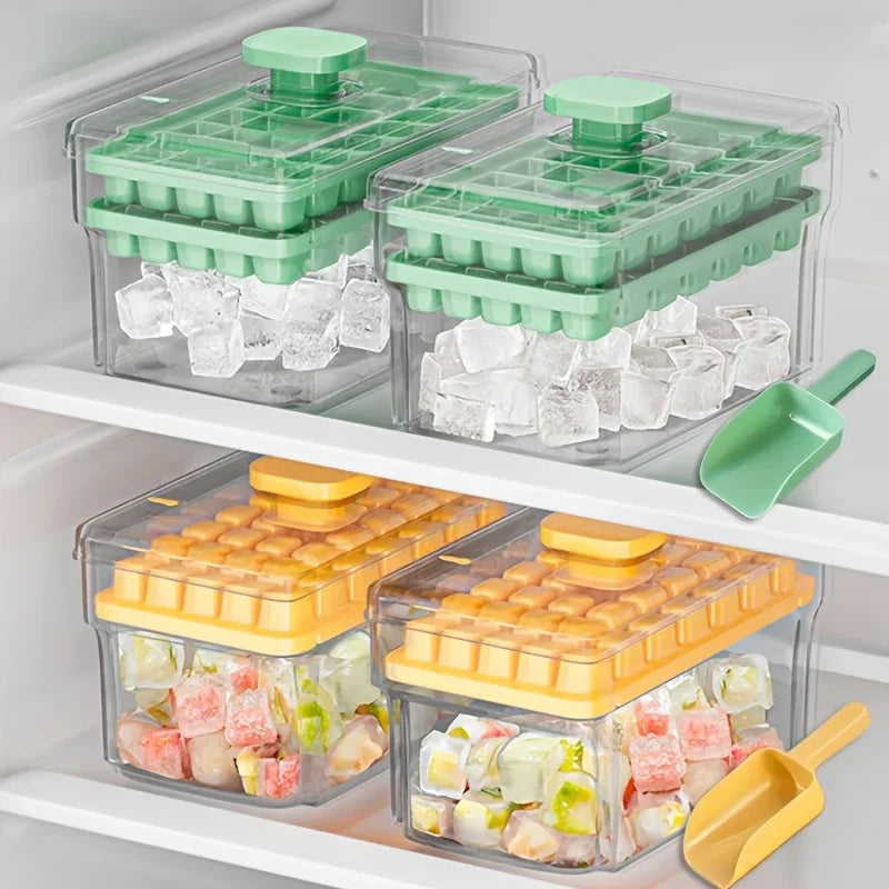 Ice Magic Ice Cube Tray with Lid and Container | 68 Cubes | BPA-Free