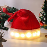 Beleuchtete Weihnachtsmütze mit LED-Lichtern – Weiche Plüsch-Santa-Mütze
