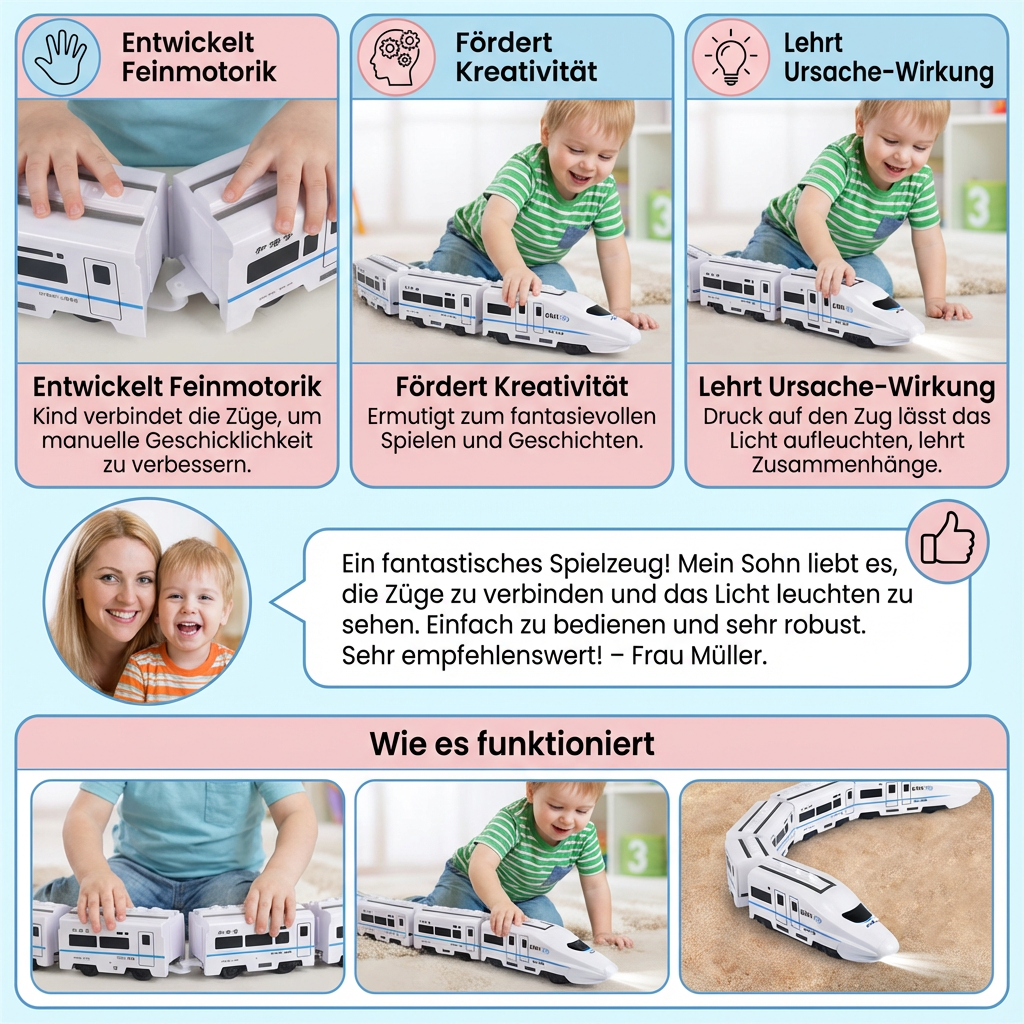 Intelligentes Zugspielzeug für Kinder mit Ketten