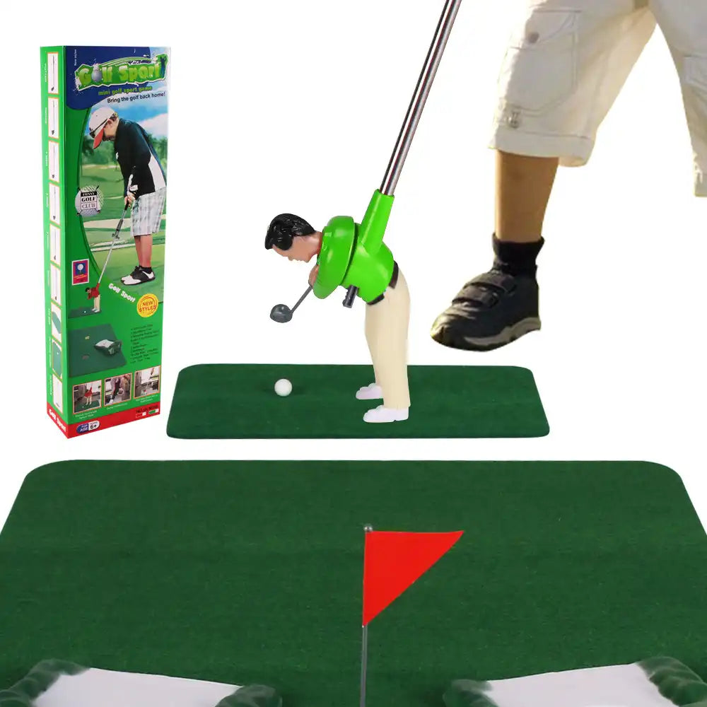 Golfvergnügen für Zuhause: Indoor-Golfset mit 5 Schlägern