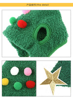 Weihnachtsmütze für Haustiere mit Flaum und goldenem Rand