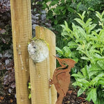 Stylish bird figurine for the garden | Rust look | Metal | 14 x 7 x 1 cm
