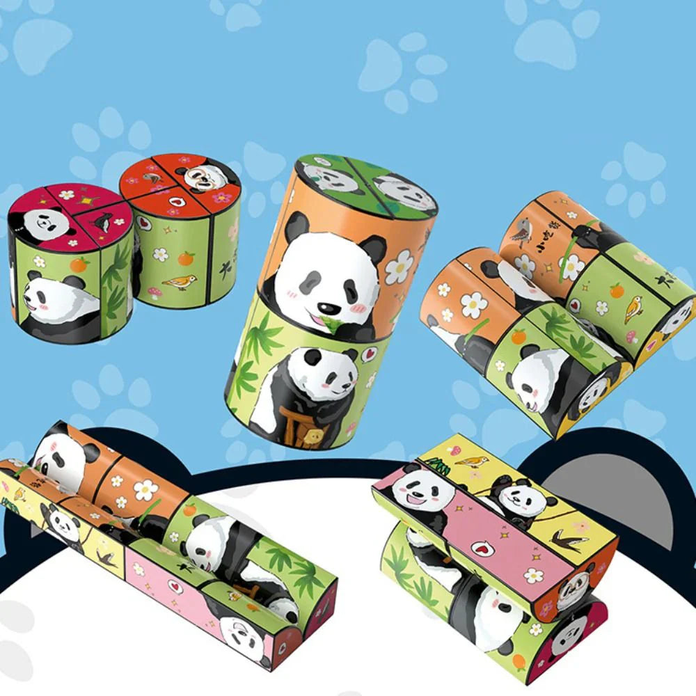 Tiermotiv-Rätselwürfel für Kinder – Pädagogisches Spielzeug mit Panda