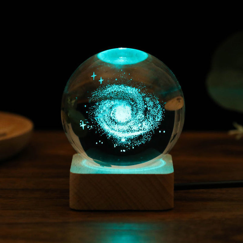 3D Kristallkugel Nachtlicht Deko Lampe – Galaxy Effekt