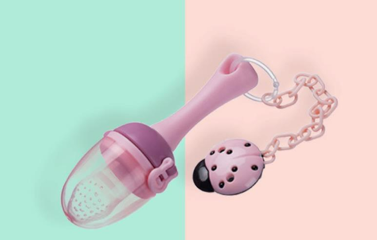 Silikon Beißring und Fütterhilfe – Baby Fruchtsauger und Futterspender