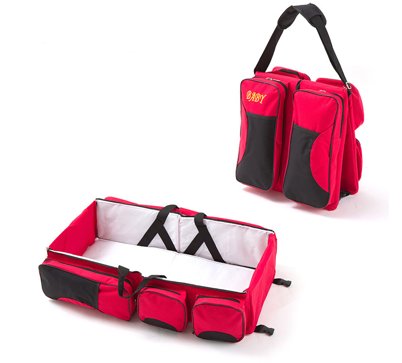Faltbares Reisebett für Babys mit praktischen Stauraumtaschen