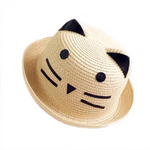 Sommerlicher Kinderhut mit Katzenohren – Sonnenhut für Babys