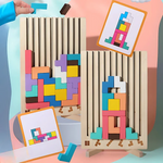 Buntes Tetris Holzspielzeug – Kreatives Bauvergnügen ab 5 Jahren