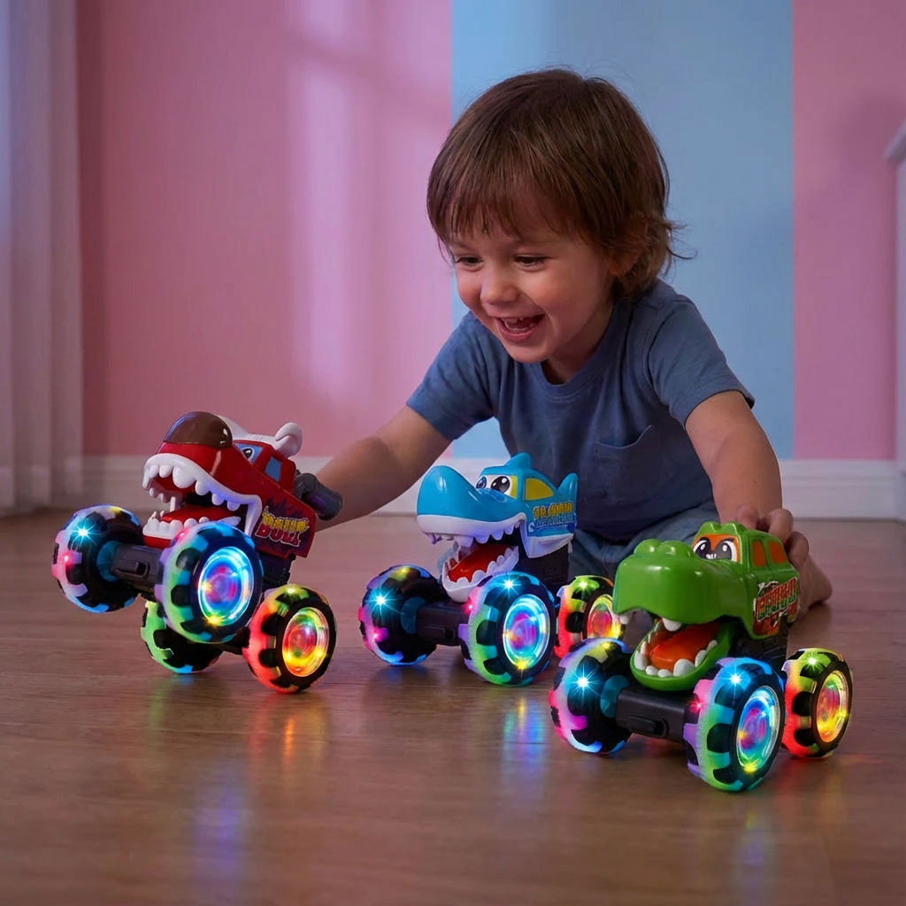 Strahlende Spielzeugmonstertrucks für Kinder