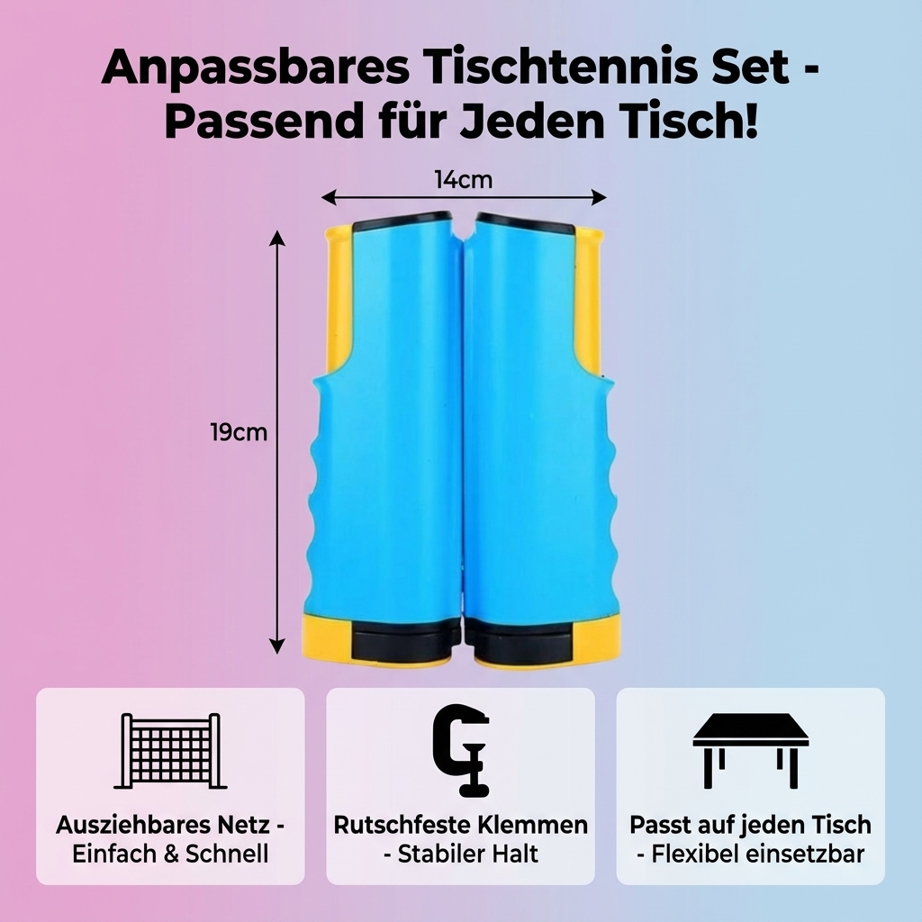 Individuell gestaltbares Tischtennis-Set – Für alle Tischgrößen geeignet!