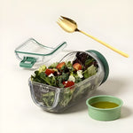 Praktische Salatschüssel aus Glas mit Deckel – Frische Zutaten, Kein Durchweichen