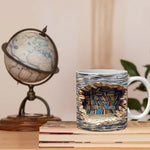 Bücherregal-Tasse im 3D-Design für Bücherliebhaber