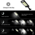 200W Solar LED Außenlampe mit Fernbedienung, Bewegungs- und Dämmerungssensor