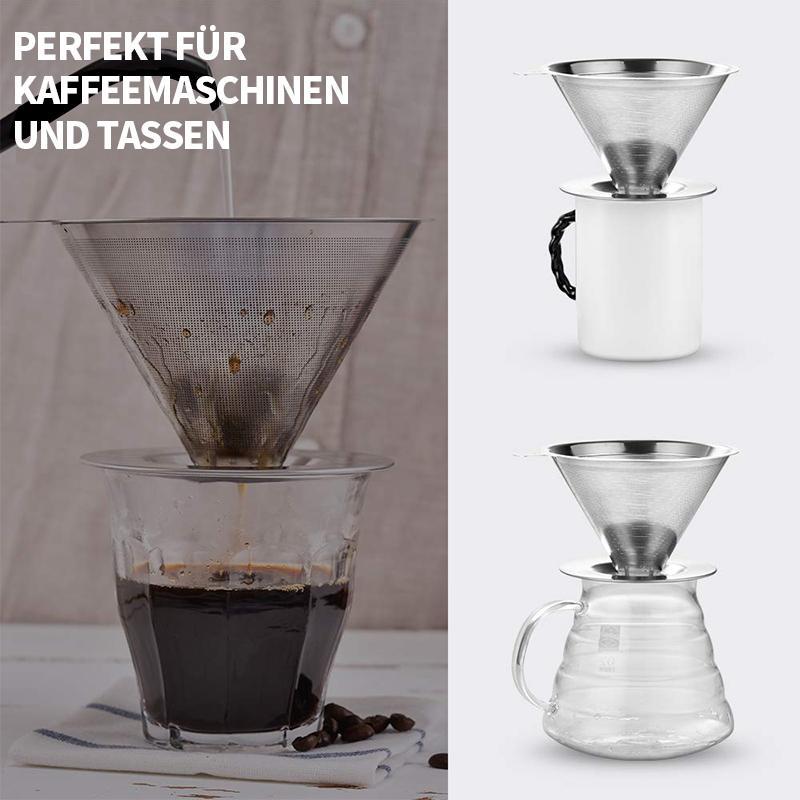 KaffeeGenuss Edelstahlfilter | Wiederverwendbar | Ø 11,5–12,5 cm