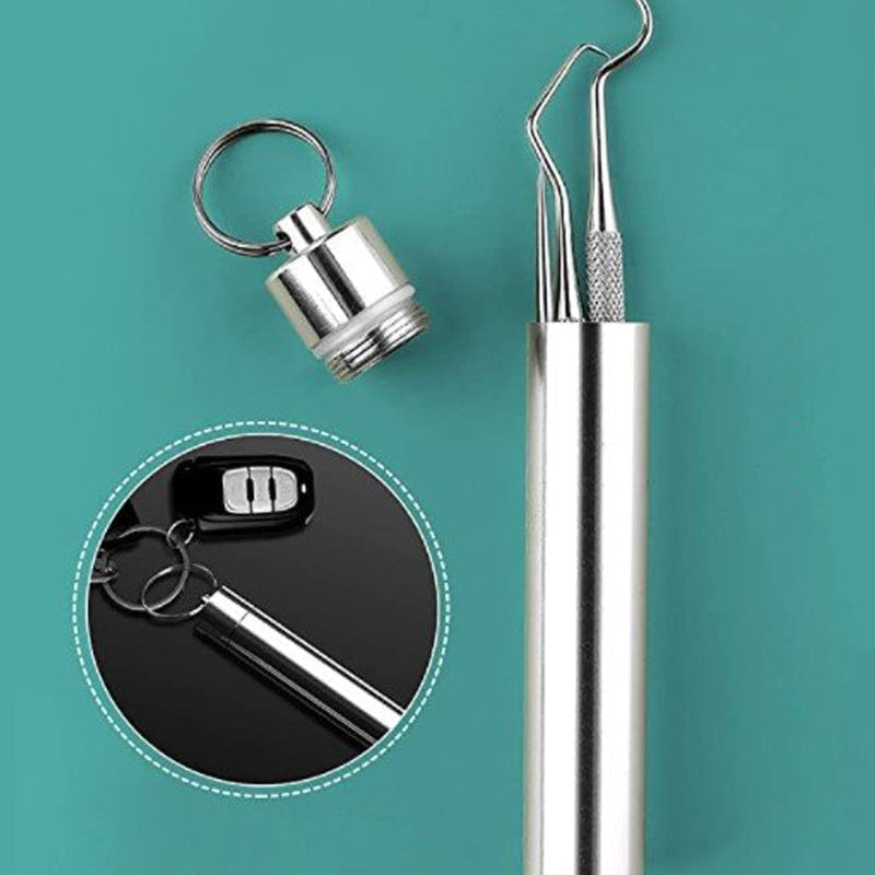 Hochwertiges Edelstahl-Zahnstocher-Set (7 Teile) | Dentisafe