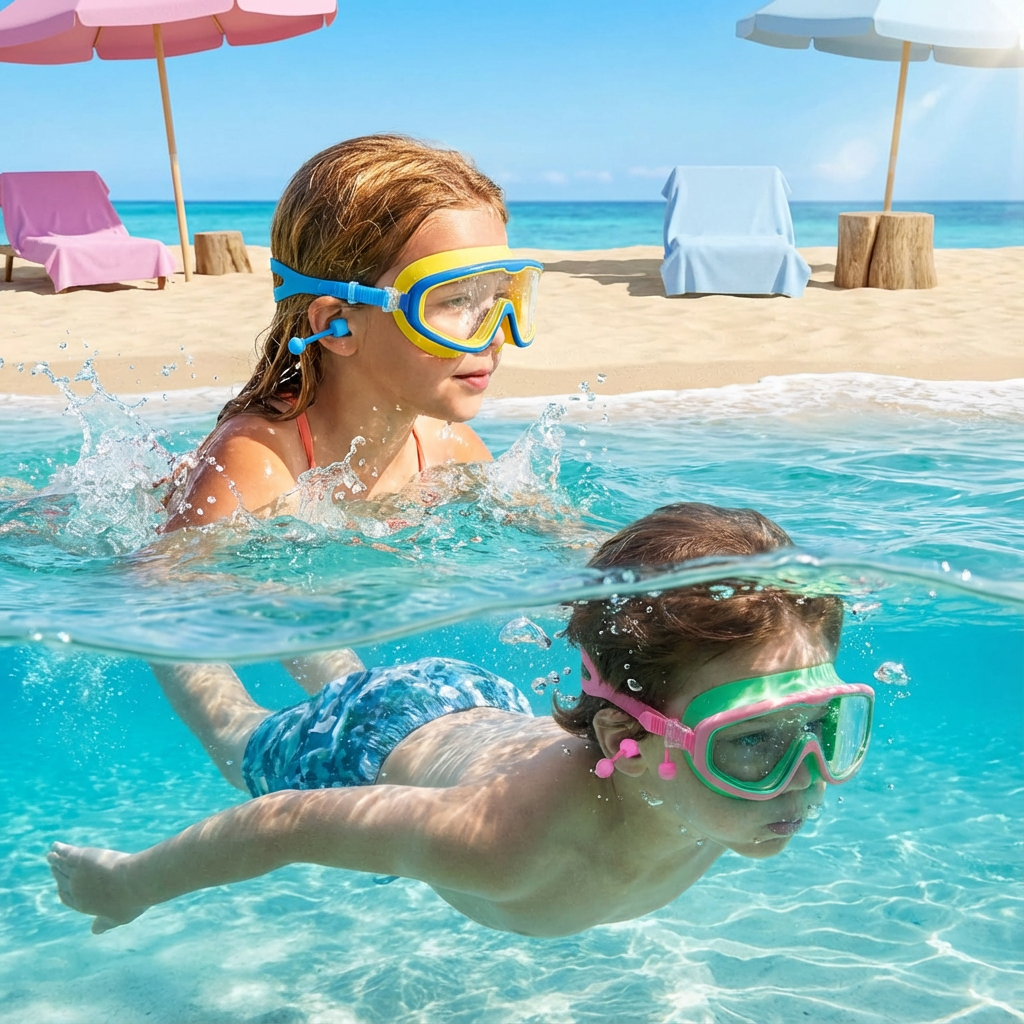 Schwimmbrillen für Kinder mit großem Rahmen und Anti-Beschlag-Technologie
