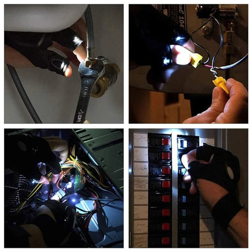 Praktische LED-Handschuhe mit wasserdichten Lichtern | LuminoGrip