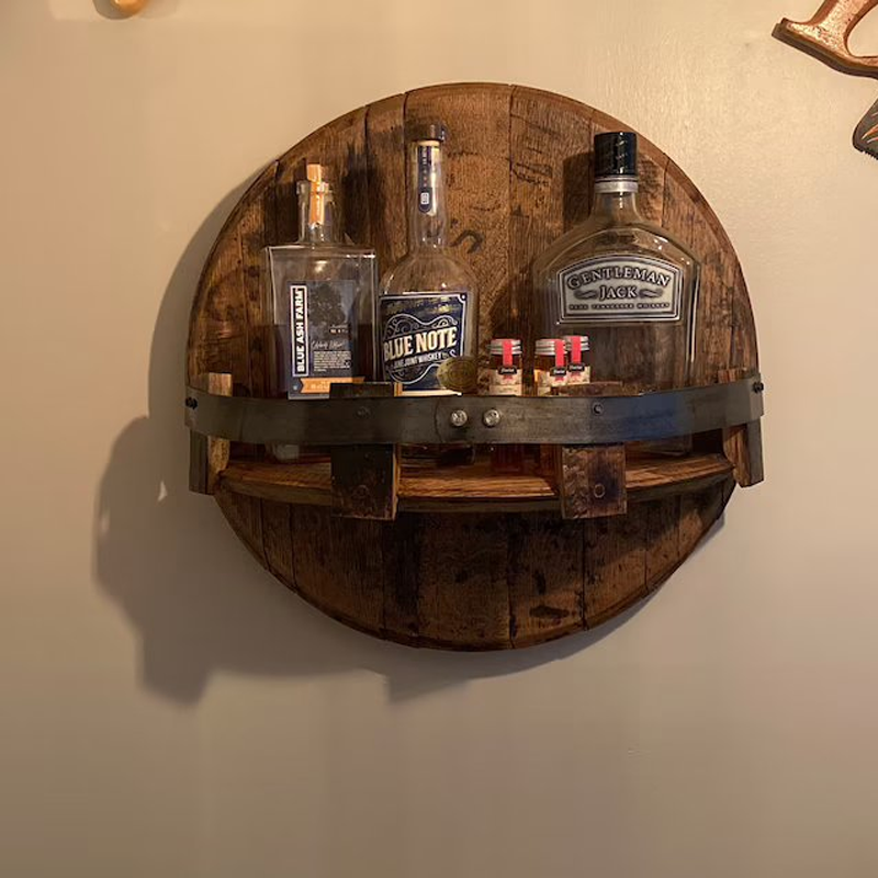 Regalregal aus Bourbon Whiskey Fässern