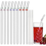 Elegante wiederverwendbare Glasstrohhalme mit Reinigungsbürste – 6er Set