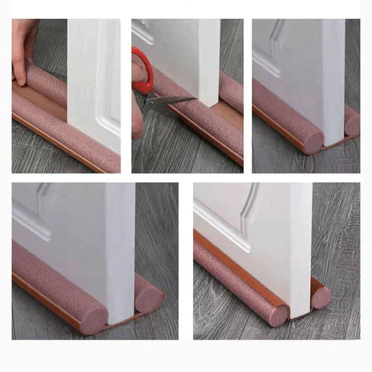Thermal Protection – Double Draught Excluder for Doors | Keeps Out Cold, Dust & Insects | Slide-in Door Bottom Seal | Energy & Noise Insulation