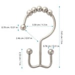 Elegante Duschvorhanghaken aus Edelstahl (12 Stück) | AquaGlide