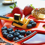 Kinderteller Set für Bulldozer-Motiv
