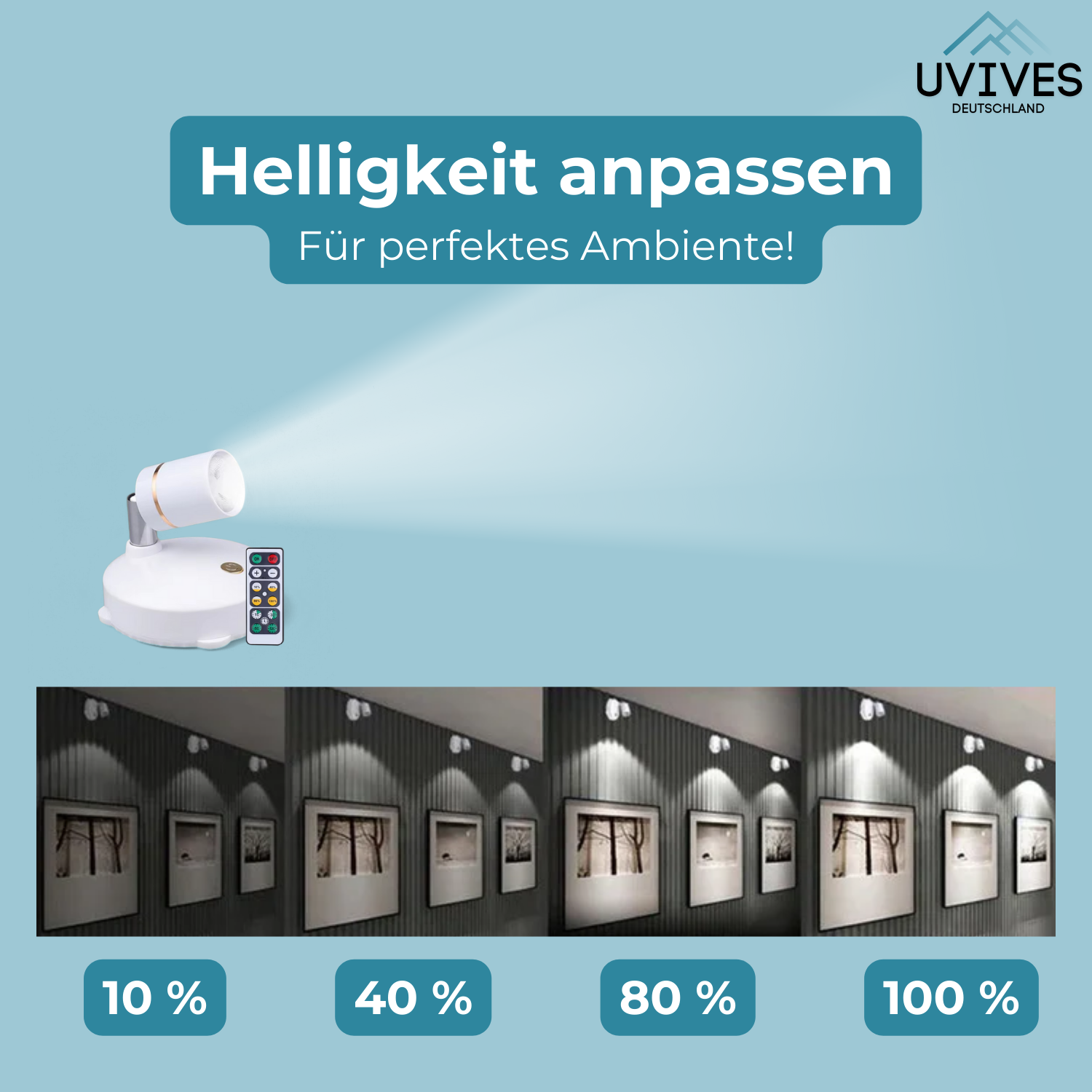 Kabelloses LED Licht – Dimmbar mit Fernbedienung