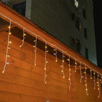 Frostlichter 50m LED Eiszapfen-Lichterkette | IP44 Wetterfest | 36V Niederspannung | Über 500 LEDs | Wunderschöner Wasserfall-Effekt | Warmweiß