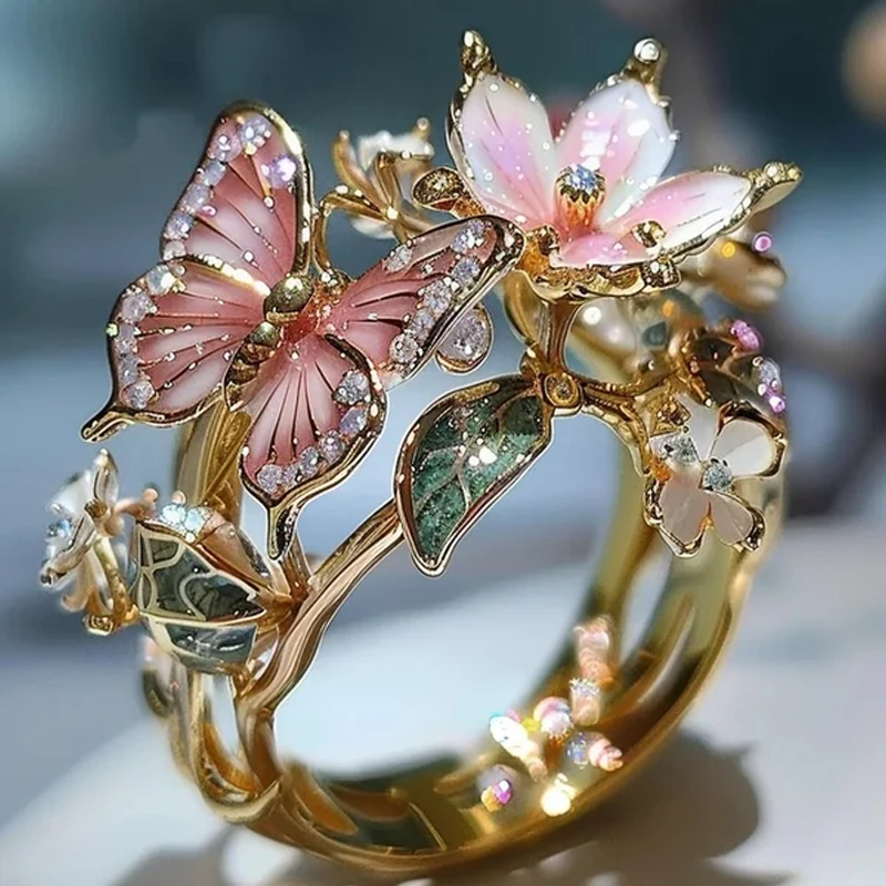 Ring mit Schmetterlingsblüte