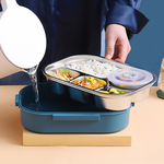Edelstahl-Lunchbox mit 3 oder 4 Fächern für frische Mahlzeiten