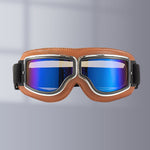 Vintage Motorradschutzbrille mit wechselbaren Gläsern und Komfortpolsterung