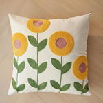 Kissenbezug mit fröhlichem Blumen- und Pflanzenmuster