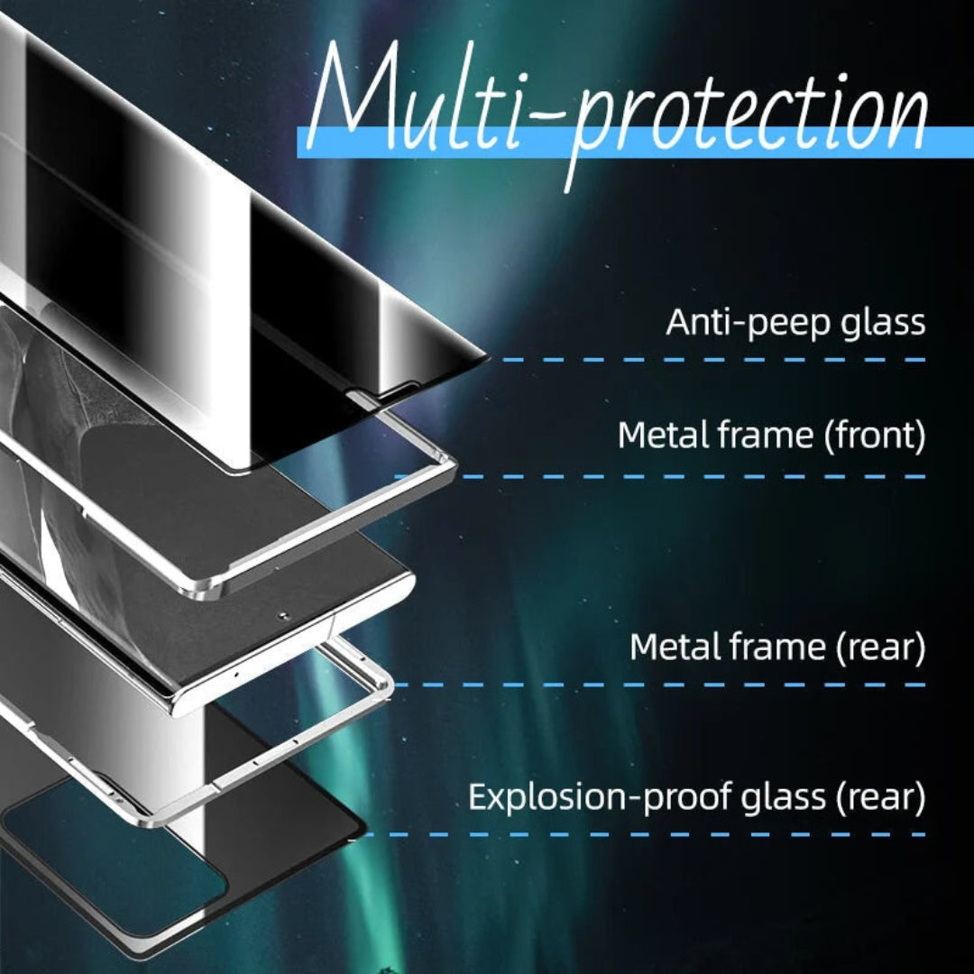 Elegante magnetische Handyhülle mit doppeltem Glasschutz