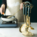 Elegantes Edelstahl-Besteckset in Gold