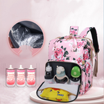 Wickeltasche mit Blumenmuster – Faltbares Moskitonetz für Mütter