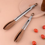 Elegante Küchenzangen aus Holz und Edelstahl | 2er Set