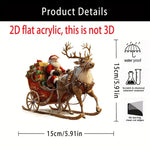 Festive Christmas decoration | Reindeer sleigh with Santa | 2D design for any occasion