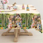 Festive Table Runner for Easter | Charming Bunny and Flower Patterns