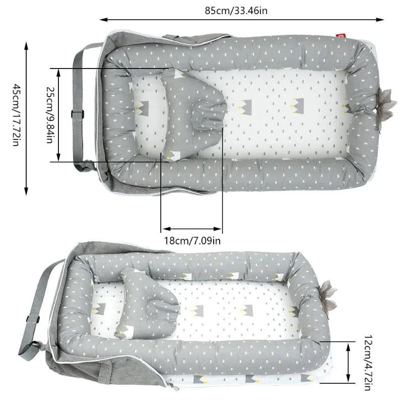 Faltbares Babybett mit Kissen – Tragbares Design für unterwegs