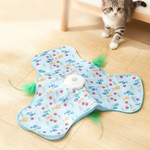 Interaktives Katzen-Spielmatte mit verstecktem Federmechanismus
