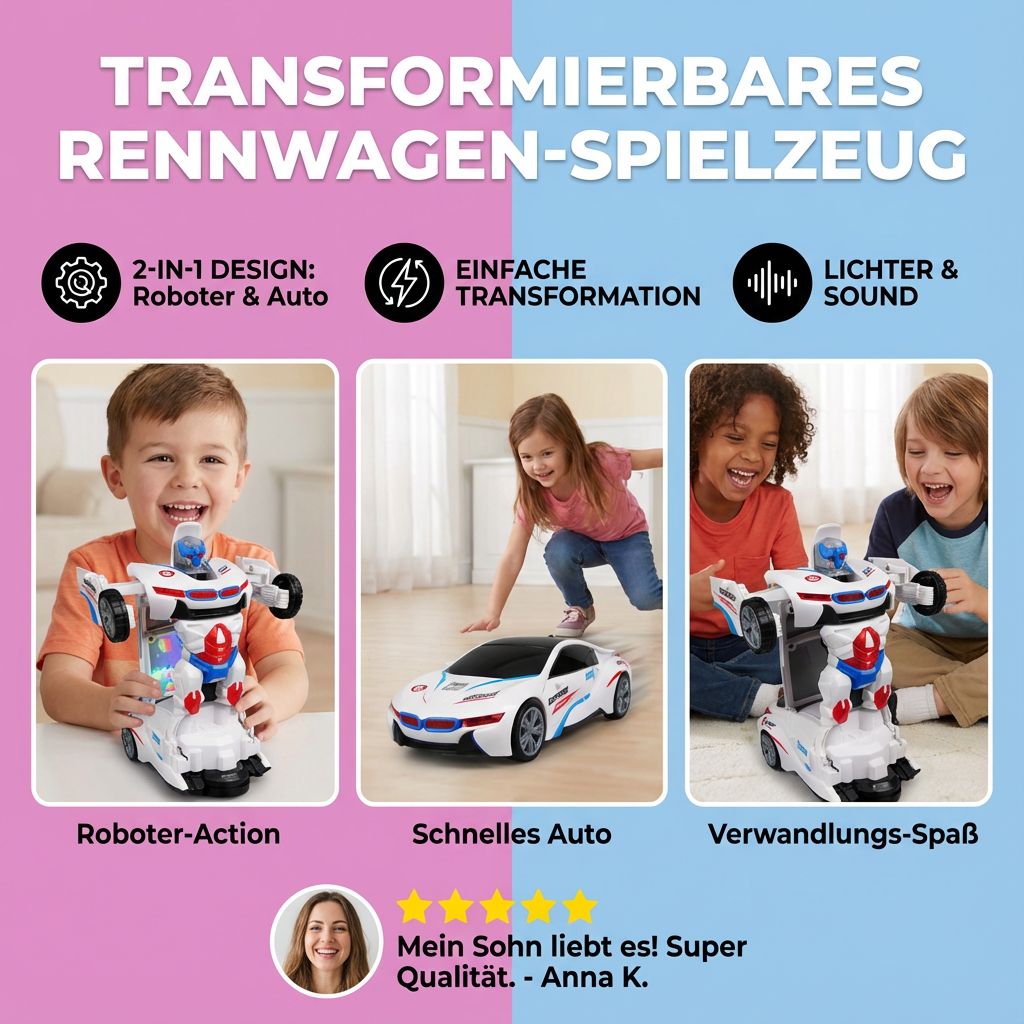 Spielzeugauto mit wandelbarem Design für Kinder