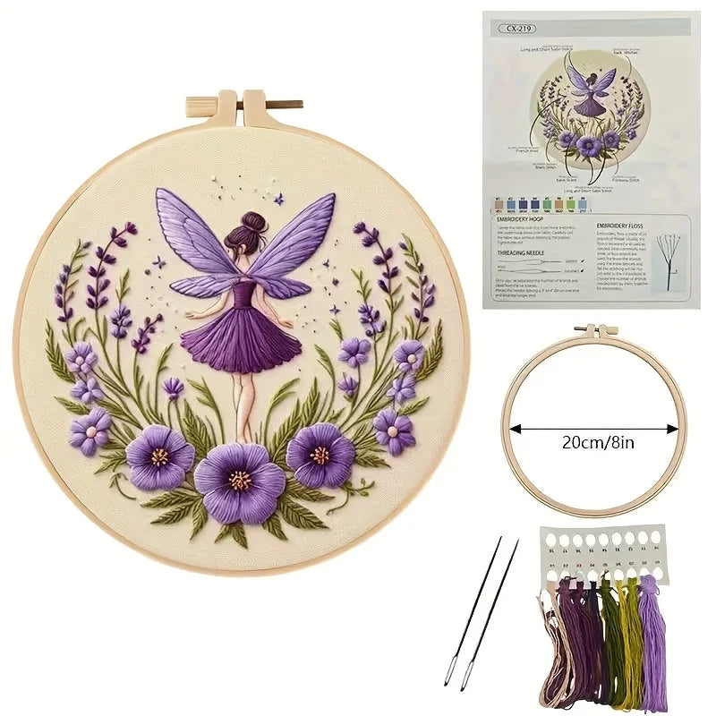 Enchanting Embroidery Kit for Beginners - Fairy Girl with Wings