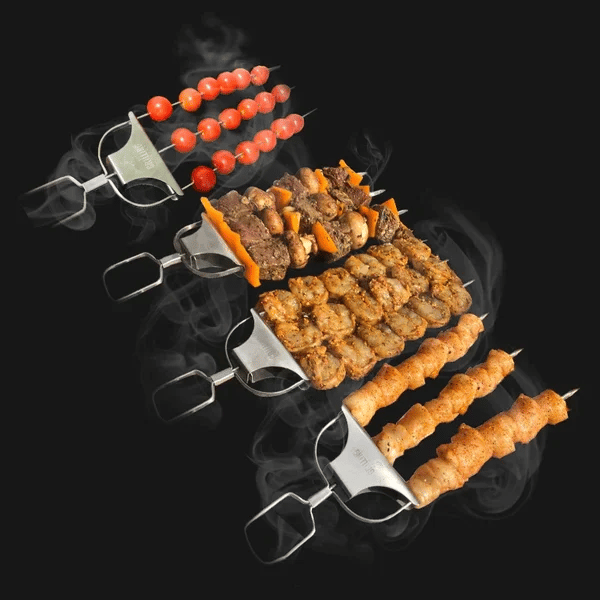 Edelstahl Grillspieße mit praktischer Schaufel (3er Set)