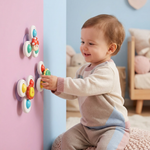 3-teiliges Set mit niedlichen Saugnapf-Drehspielzeugen für Babys