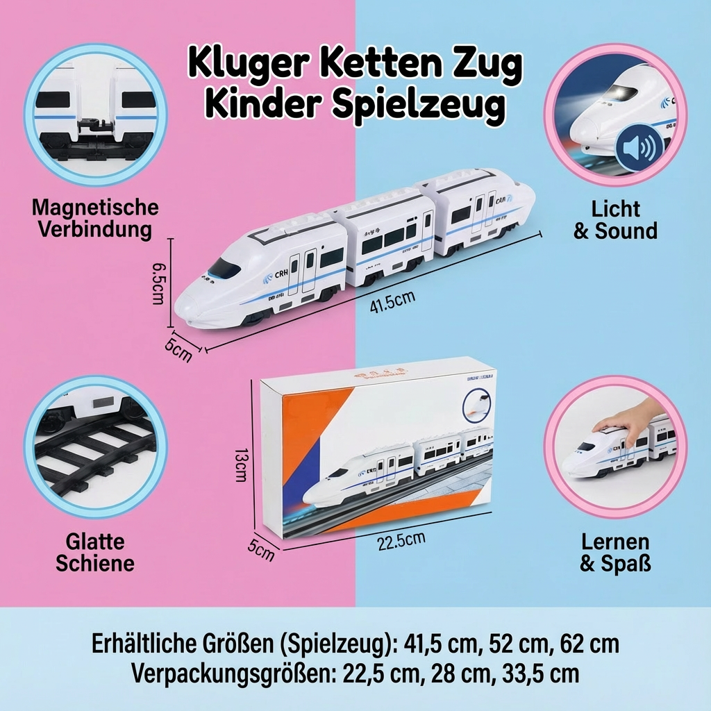 Intelligentes Zugspielzeug für Kinder mit Ketten