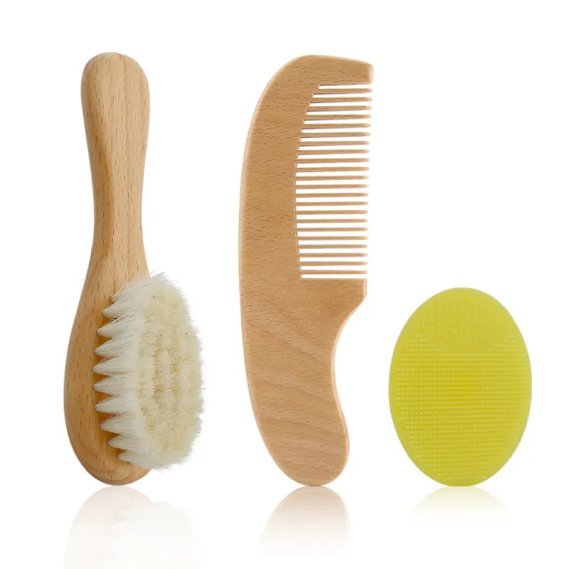 Haarpflege-Set für Babys mit Holz-Bürste und Kamm