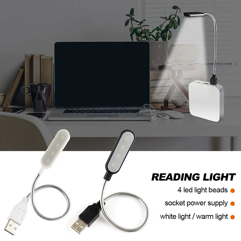 LumiFlex USB LED Reading Lamp | Rechargeable & Energy-Saving | Flexible Gooseneck | Warm White & Cool White | Ideal for Laptop, PC & Power Bank
