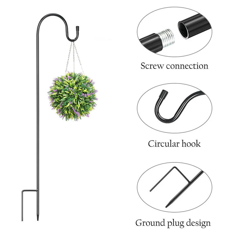 Elegant Garden Hook Made of Robust Metal | 76 cm | Black