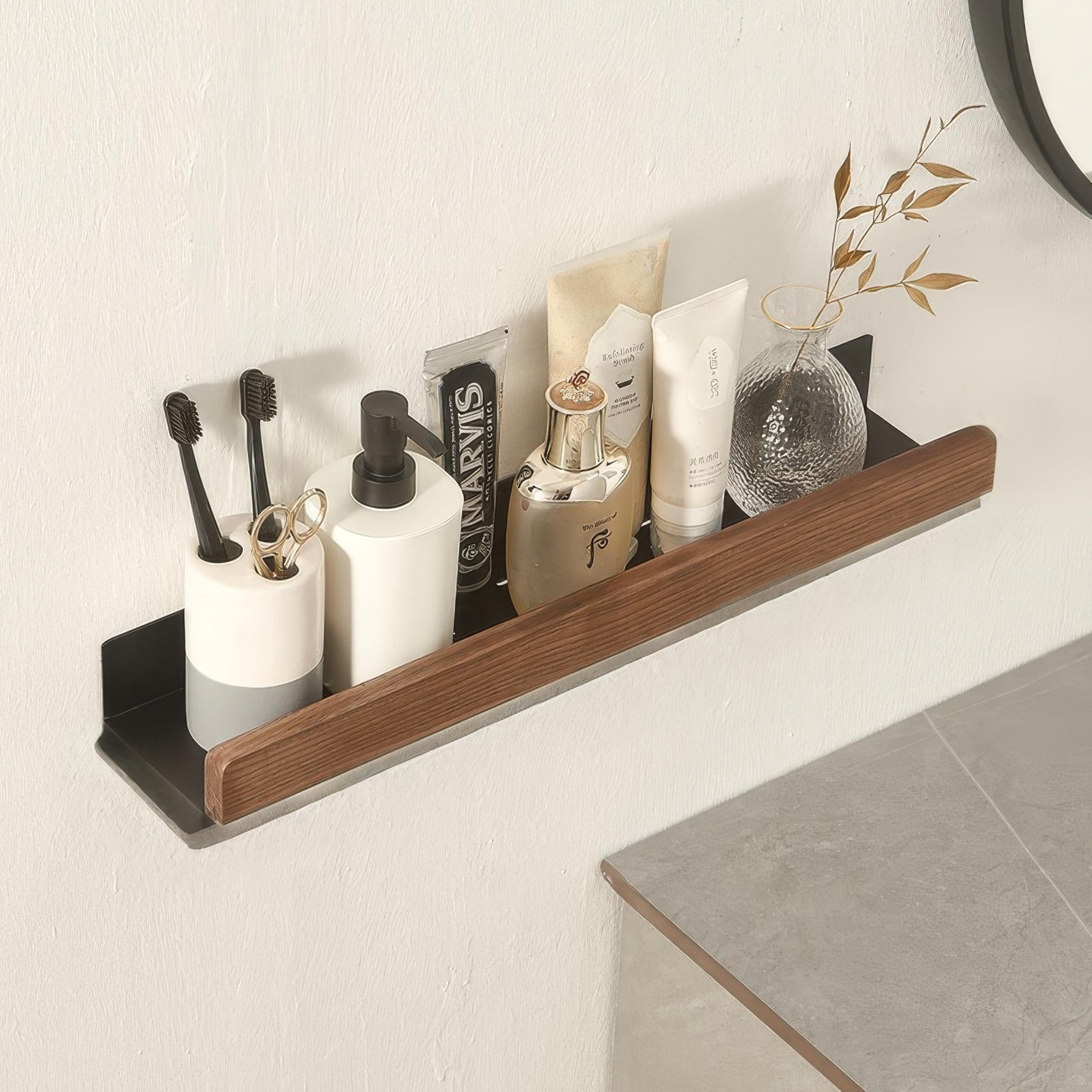 Rustic Corner Shelf for the Bathroom – No Drilling Required